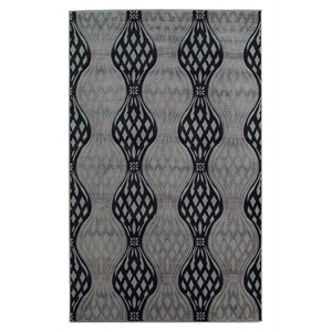 Riverbay Furniture Transitional Machine Made Polypropylene 5'x7'6&quot Rug in Black