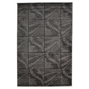Riverbay Furniture Transitional Machine Made Polypropylene 5'x7'6&quot Rug in Black