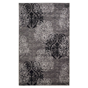 Riverbay Furniture Transitional Machine Made Polypropylene 5'x7'6&quot Rug in Gray