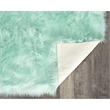 Riverbay Furniture Transitional Faux Fur Tufted Acrylic 5'x7' Rug in Blue