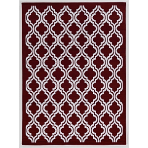 Riverbay Furniture Transitional Machine Made Polypropylene 6'5&quotx9'3&quot Rug in Red