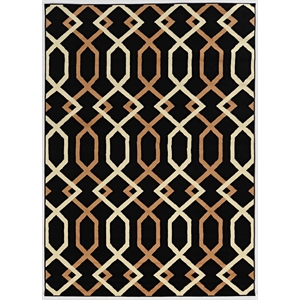 Riverbay Furniture Transitional Machine Polypropylene 6'5&quotx9'3&quot Rug in Black