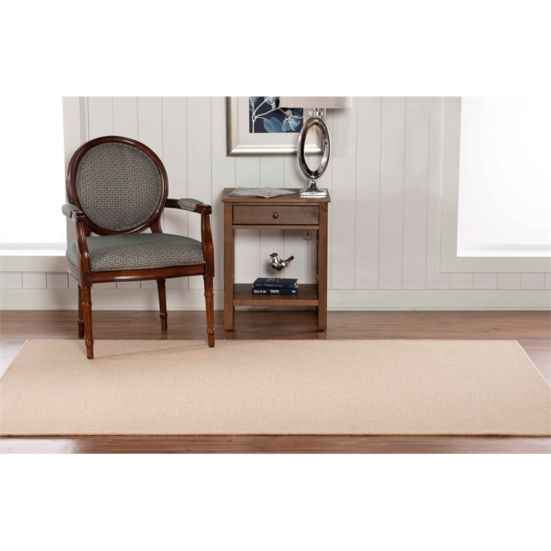 Riverbay Furniture Transitional Hand Tufted Wool 5'x8' Rug in Natural