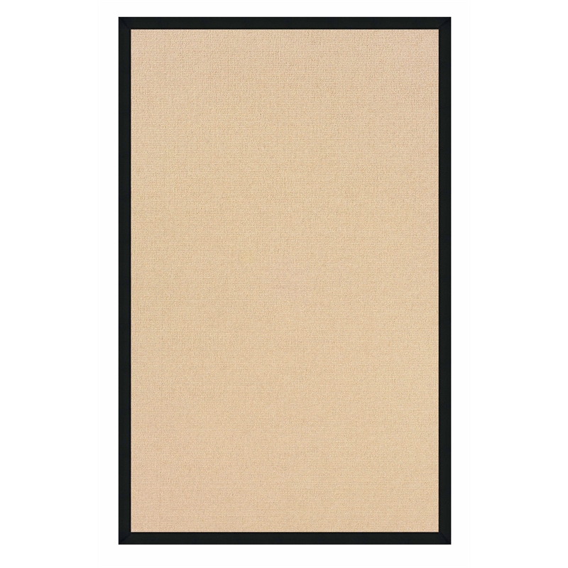 Riverbay Furniture Transitional Machine Tufted Wool 4'x6' Rug in Natural/Black