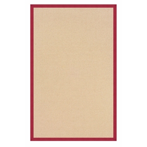 Riverbay Furniture Transitional Machine Tufted Wool 4'x6' Rug in Natural and Red