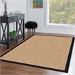 Riverbay Furniture Transitional Machine Tufted Wool 5'x8' Rug in Sisal and Black