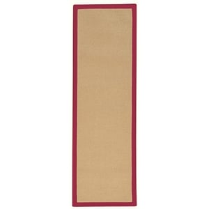 Riverbay Furniture Wool Sisal/Red Runner Rectangular Machine Tufted 2'6&quotx12' Unassembled
