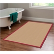 Riverbay Furniture Transitional Machine Tufted Wool 4'x6' Rug in Sisal and Red