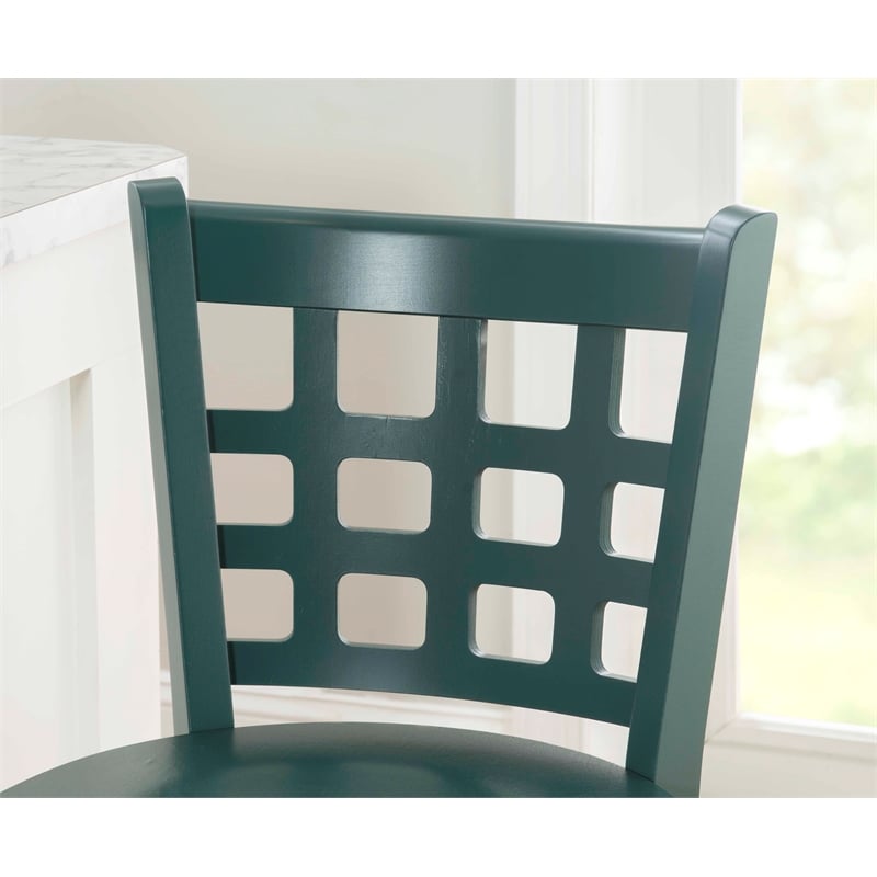 Riverbay Furniture Transitional Beech Wood Set of Two Counter Stools in Green