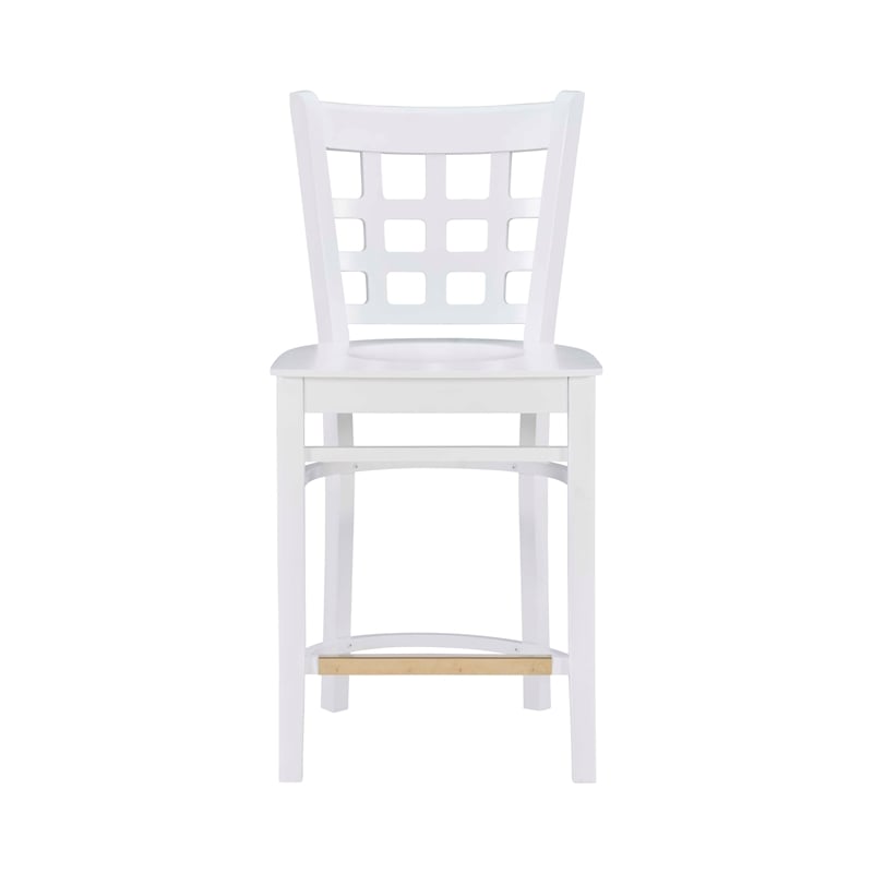 Riverbay Furniture Transitional Beech Wood Set of Two Counter Stools in White
