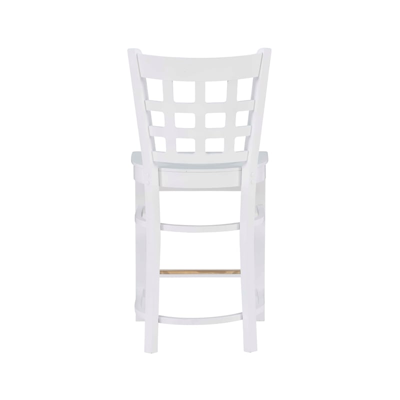 Riverbay Furniture Transitional Beech Wood Set of Two Counter Stools in White
