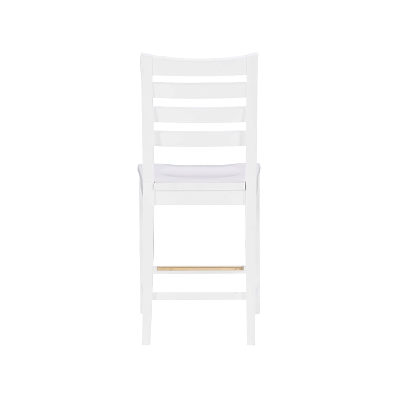 Riverbay Furniture Transitional Beech Wood Set of Two Counter Stools in White