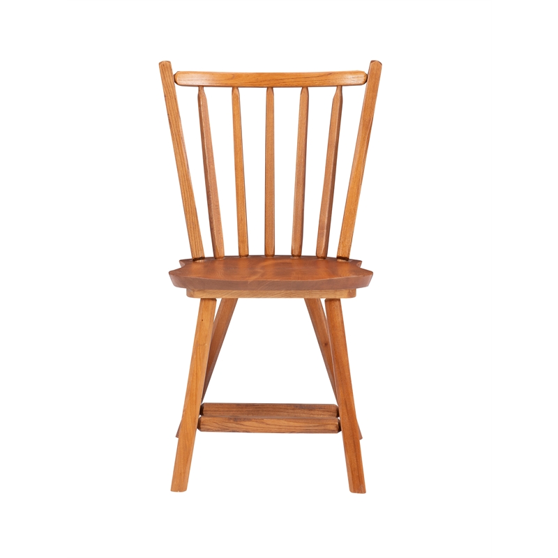 Riverbay Furniture Solid Wood Set of Two Side Chairs in Medium Oak Brown