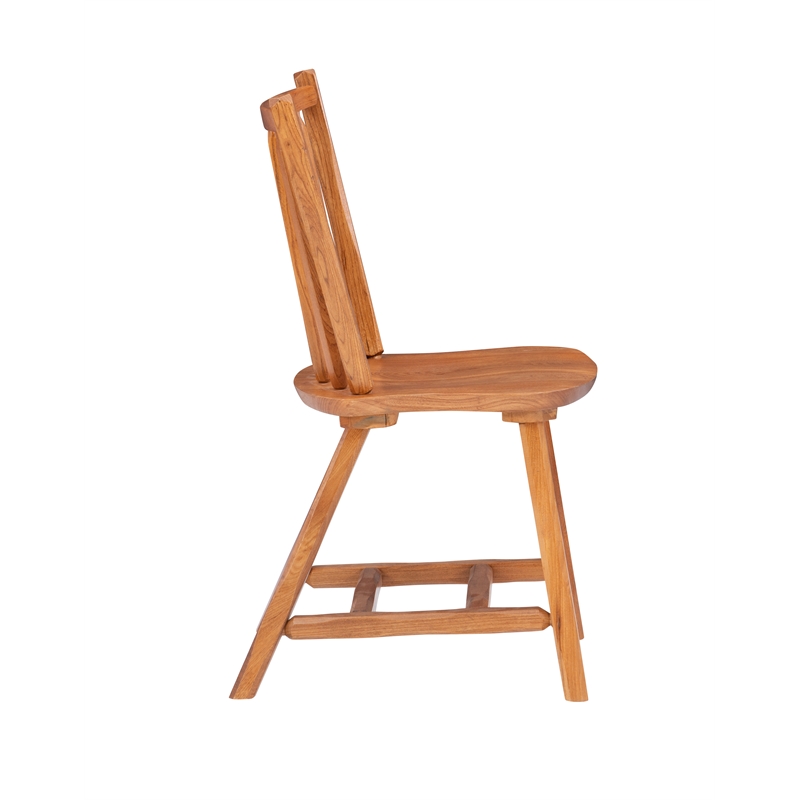 Riverbay Furniture Solid Wood Set of Two Side Chairs in Medium Oak Brown