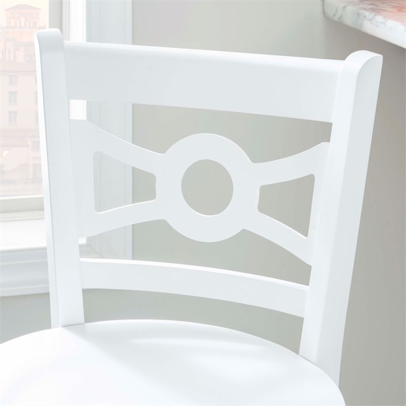 Riverbay Furniture Transitional Solid Wood Set of Two Barstools in White