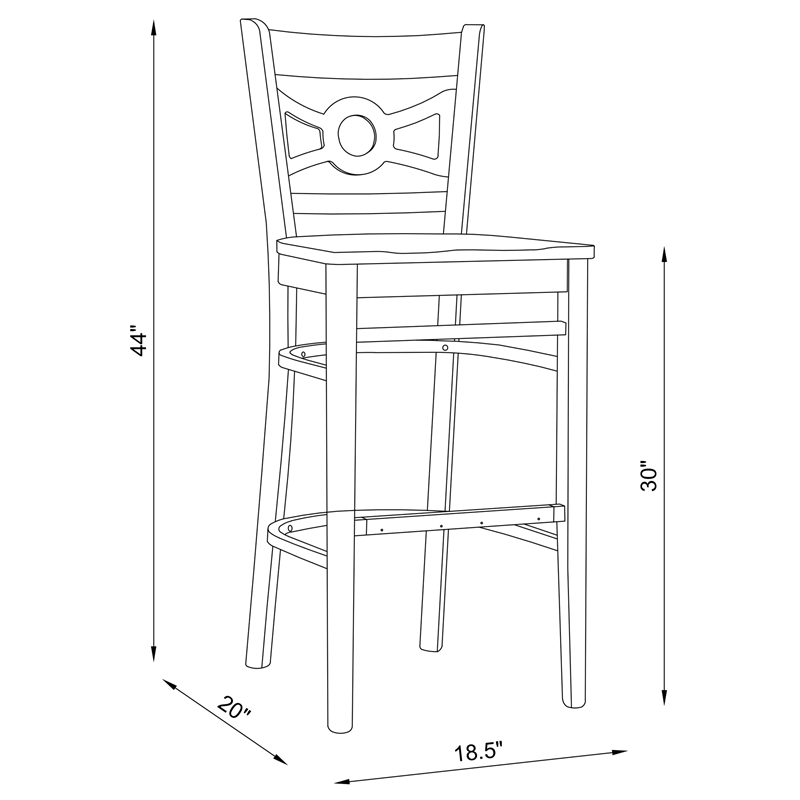 Riverbay Furniture Transitional Solid Wood Set of Two Barstools in White