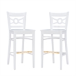 Riverbay Furniture Transitional Solid Wood Set of Two Barstools in White
