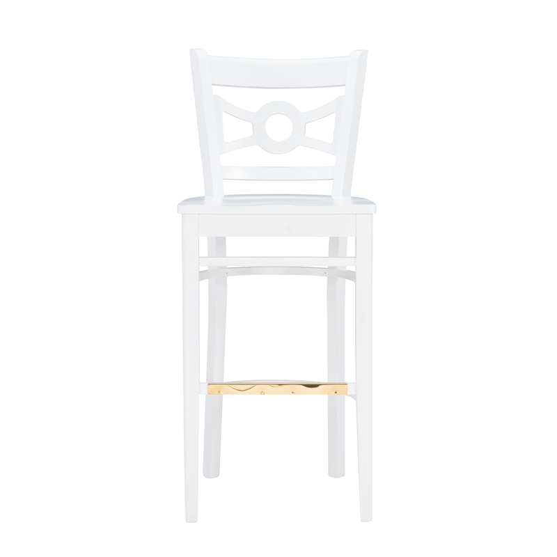 Riverbay Furniture Transitional Solid Wood Set of Two Barstools in White
