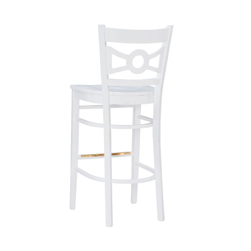 Riverbay Furniture Transitional Solid Wood Set of Two Barstools in White