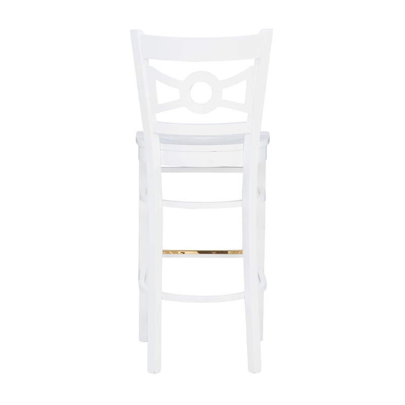 Riverbay Furniture Transitional Solid Wood Set of Two Barstools in White