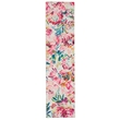 Riverbay Furniture Transitional Washable Polyester 2'x8' Rug in Raspberry Red