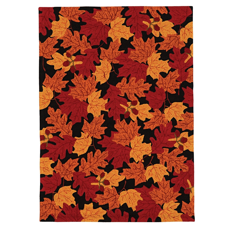 Riverbay Furniture Transitional Polyester 8'x10' Rug in Black and Red