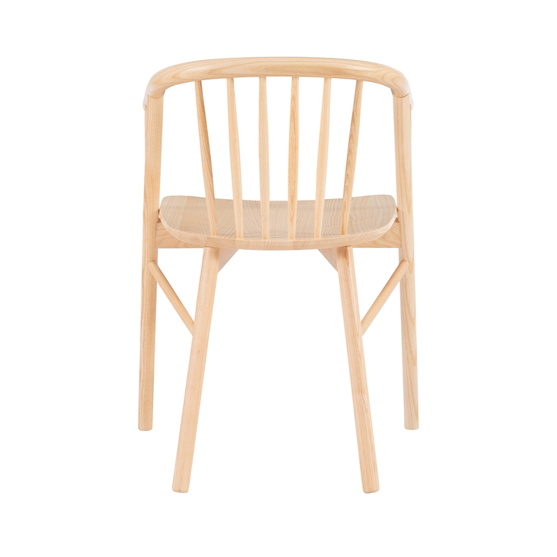 Riverbay Furniture Wood Dining Chair With Windsor Back & Saddle Seat in Natural