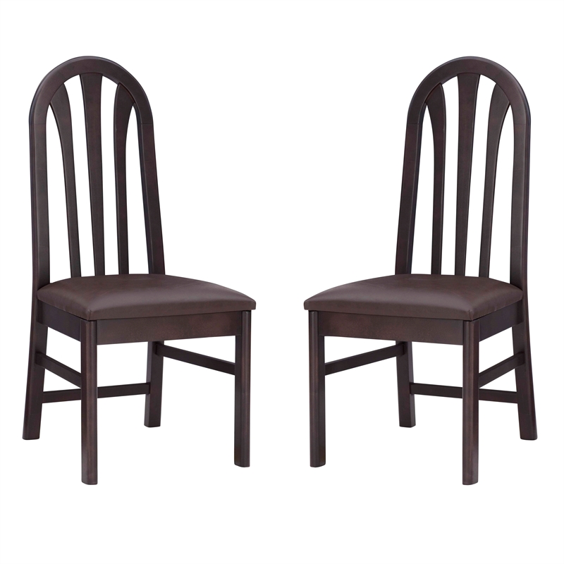 Riverbay Furniture Modern Wood Set of Two Side Chairs in Brown