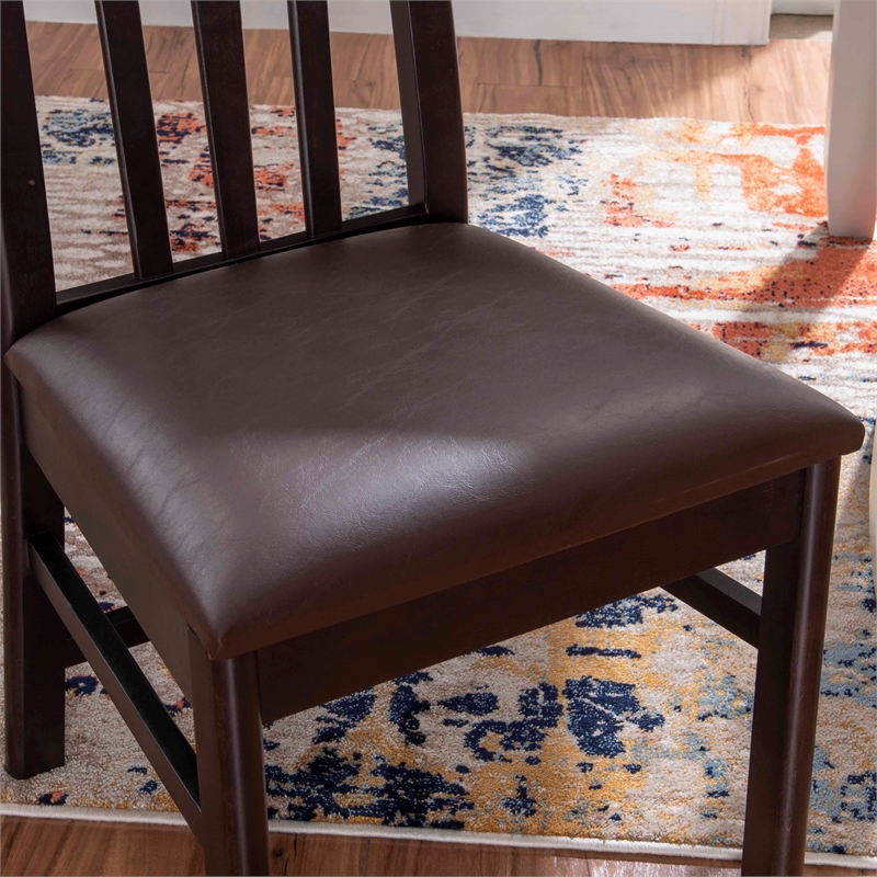 Riverbay Furniture Modern Wood Set of Two Side Chairs in Brown