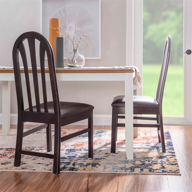 Riverbay Furniture Modern Wood Set of Two Side Chairs in Brown