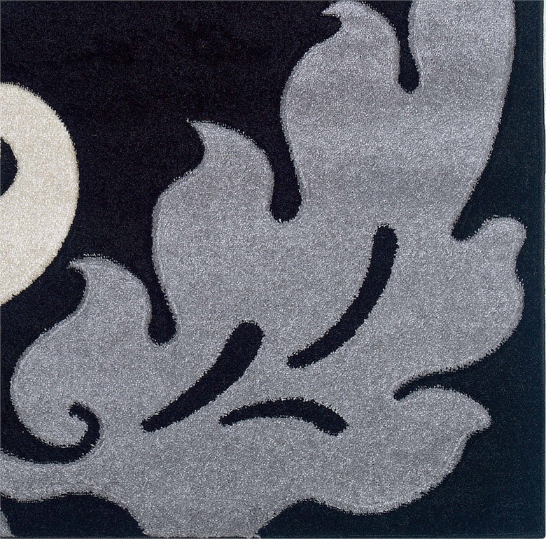 Riverbay Furniture Transitional Yarn 3'x5' Rug in Black and Gray