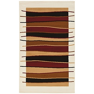 Riverbay Furniture Transitional Polypropylene 6'5&quotx9'3&quot Rug in Cream and Beige
