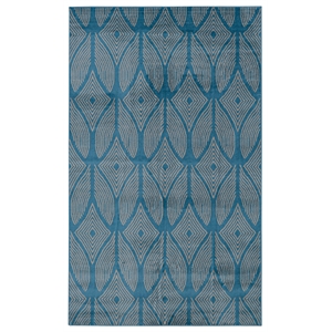 Riverbay Furniture Transitional Polypropylene 4'3&quotx7'3&quot Rug in Blue and Gray