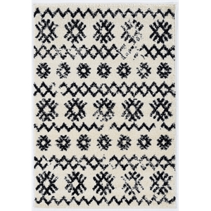Riverbay Furniture Transitional Polypropylene 3'x5' Rug in Ivory and Black