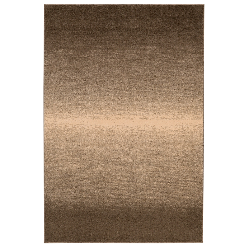 Riverbay Furniture Transitional Polypropylene 8'x10' Rug in Brown and Sand