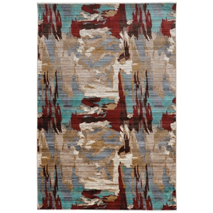 Riverbay Furniture Transitional Polypropylene 3'x5' Rug in Beige and Teal