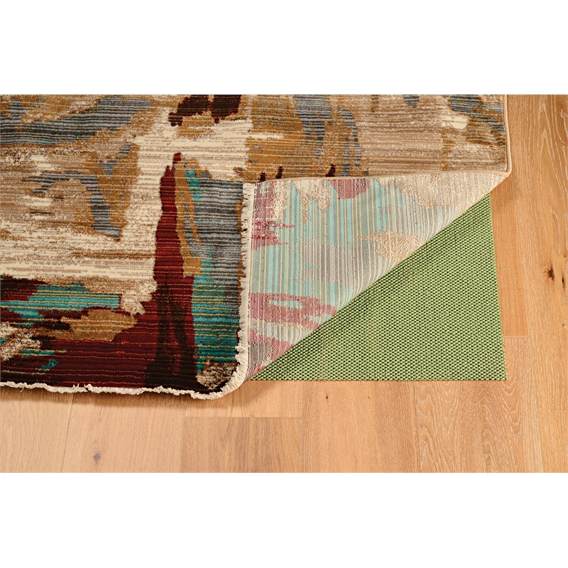 Riverbay Furniture Transitional Polypropylene 5'x8' Rug in Beige and Teal