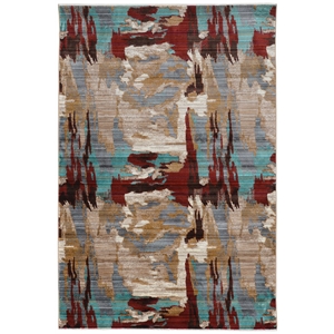 Riverbay Furniture Transitional Polypropylene 5'x8' Rug in Beige and Teal