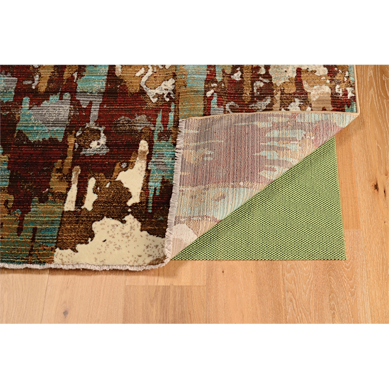 Riverbay Furniture Transitional Polypropylene 3'x5' Rug in Beige and Burgundy
