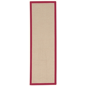 Riverbay Furniture Machine Tufted Wool 2'6&quotx12' Rug in Natural and Red