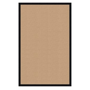 Riverbay Furniture Machine Tufted Wool 1'10&quotx2'10&quot Rug in Sisal/Black Leather
