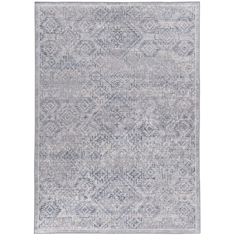 Riverbay Furniture Traditional Woven Polyester 5'x7' Rug in Gray