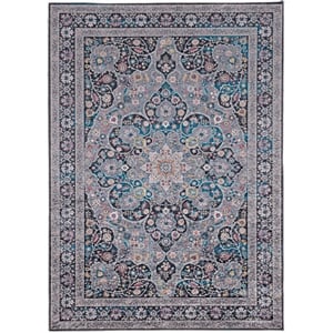 Riverbay Furniture Traditional Woven Polyester 5'x7' Rug in Gray