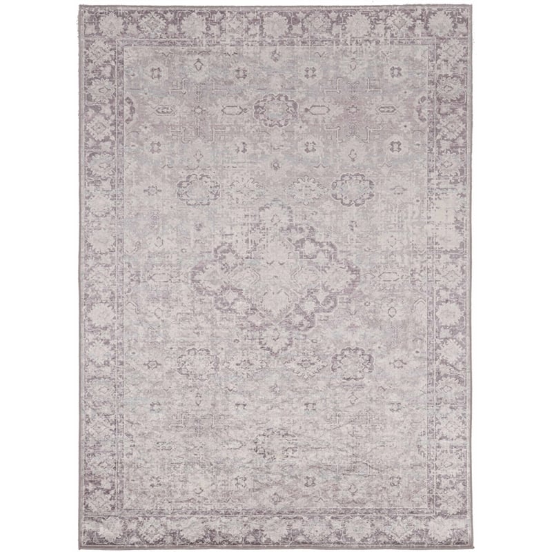 Riverbay Furniture Traditional Woven Polyester 5'x7' Rug in Ivory