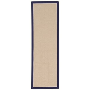 Riverbay Furniture Machine Tufted Wool 2'6&quotx8' Rug in Natural and Blue