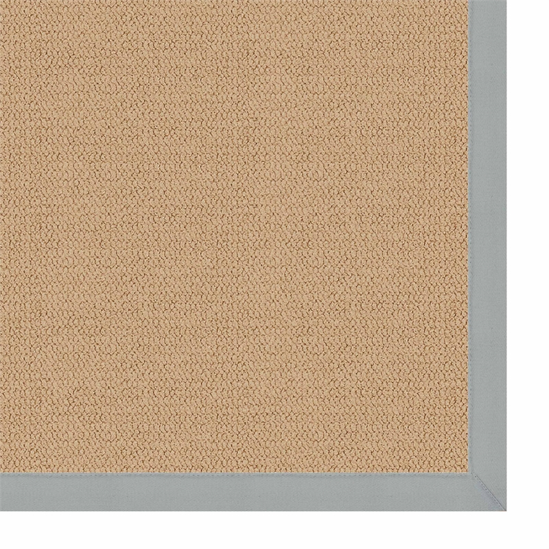 Riverbay Furniture Machine Tufted Wool 5'x8' Rug in Sisal and Ice Blue