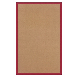 Riverbay Furniture Machine Tufted Wool 5'x8' Rug in Cork Brown and Red