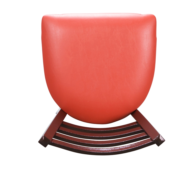Riverbay Furniture Metal Side Chair Set of Two in Antique Bronze and Red
