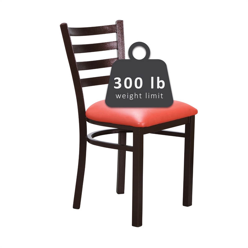 Riverbay Furniture Metal Side Chair Set of Two in Antique Bronze and Red