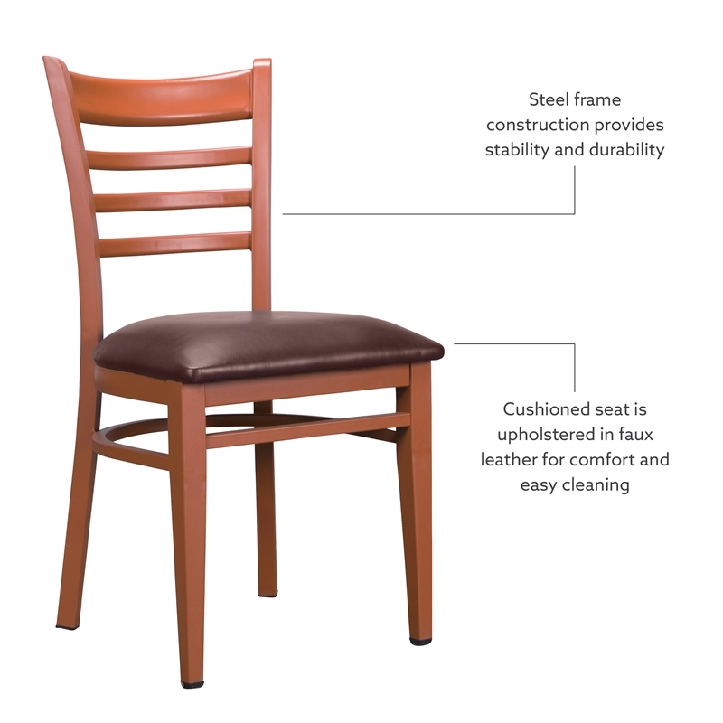 Riverbay Furniture Steel Brown Side Chair Rectangular Upholstered 18